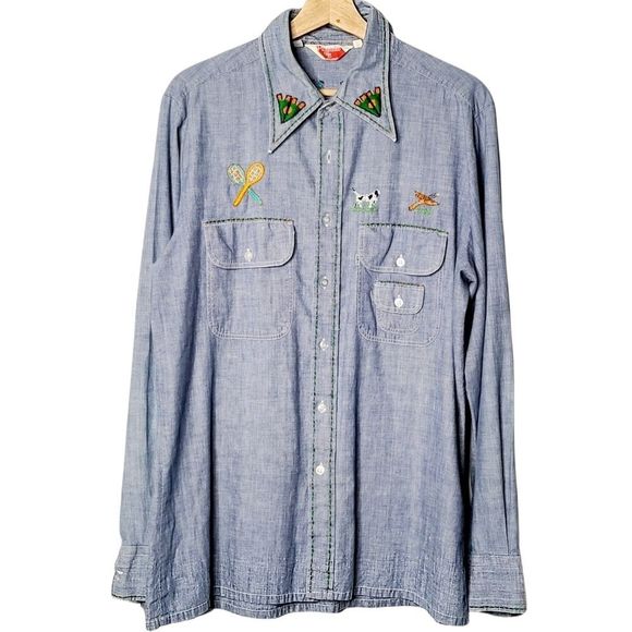 Vintage Levis Pantela Denim Button Down XL - Picture 1 of 14